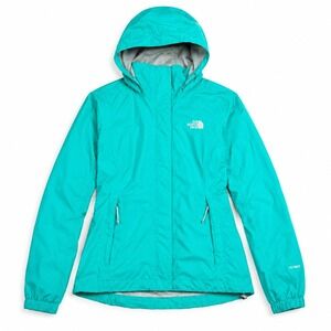 The North Face HyVent Hooded Waterproof Rain Jacket Aqua Women's Size S